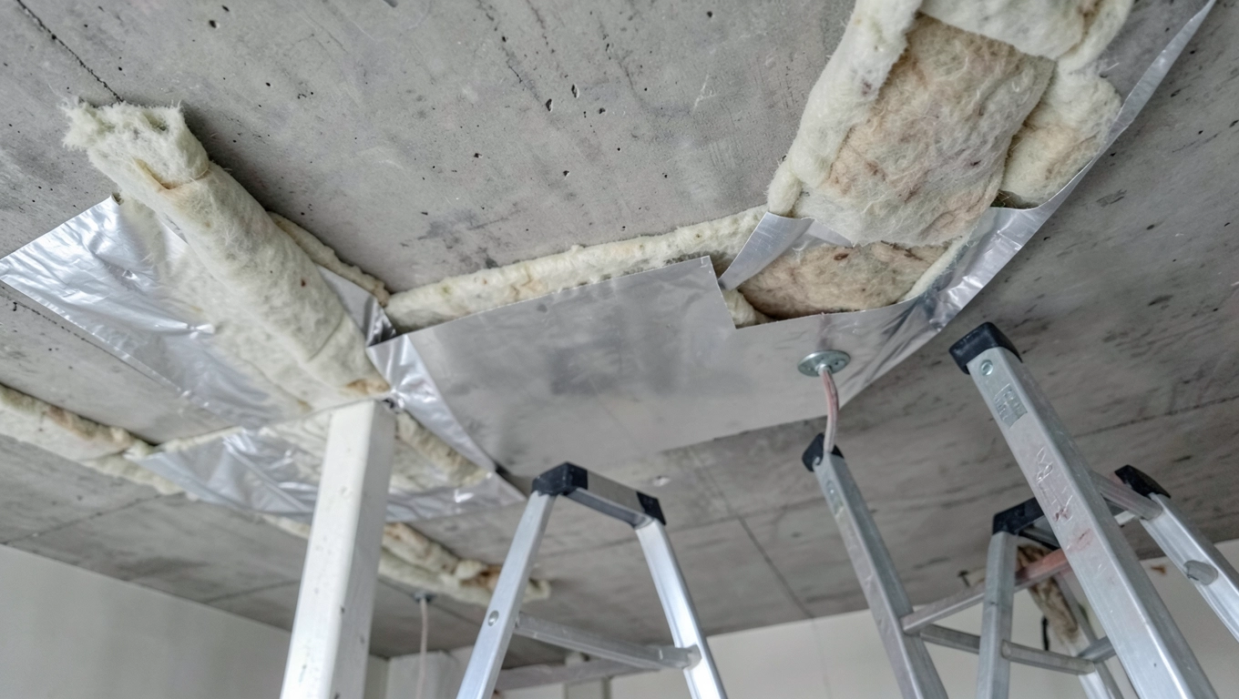 czy dawać folię pod wełnę na stropie betonowym