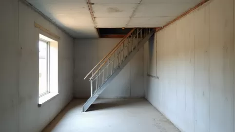 Montaż schodów strychowych w stropie betonowym