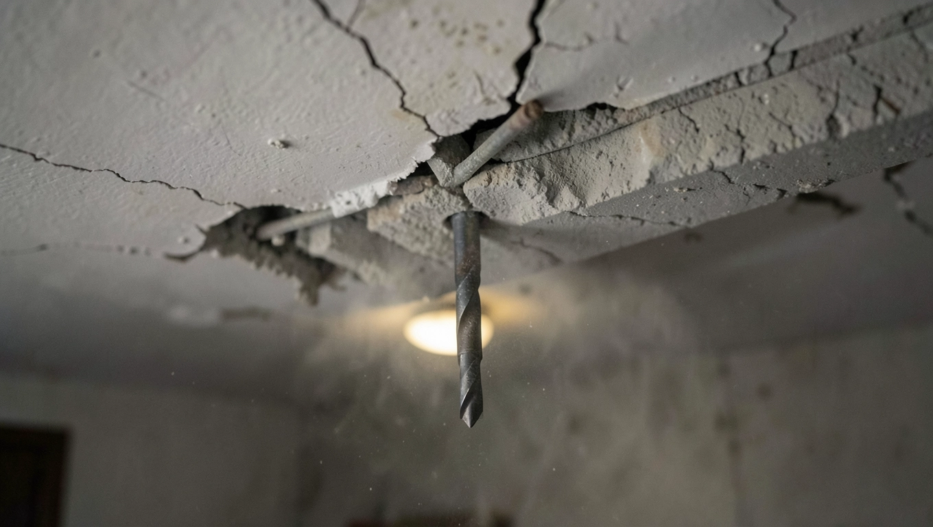 wiercenie w stropie teriva